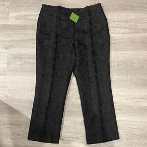 Kate Spade Black Floral Straight Leg Pants